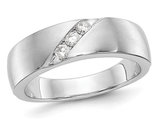 Men's 14K White Gold Diamond Wedding Ring 1/5 Carat (ctw H-I, I1-I2)